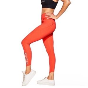 Athleta x Peloton Velocity Super Sonic 7/8 Ankle Leggings Orange/Pink Size Small